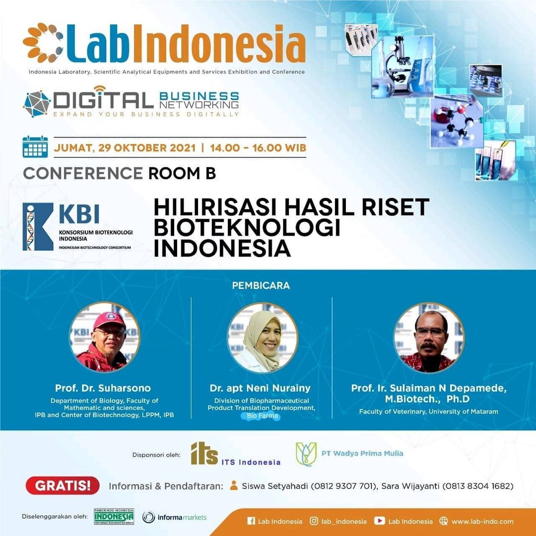“Hilirisasi Hasil Riset Bioteknologi Indonesia” – a webinar by Lab Indonesia & KBI