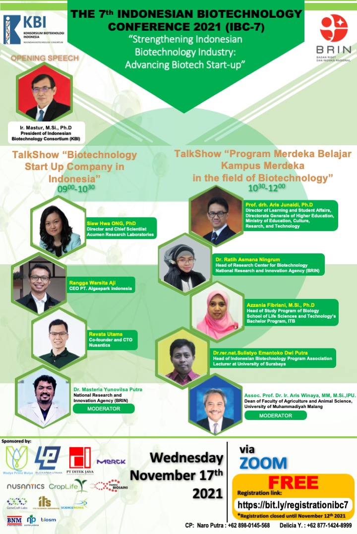 The 7th Indonesian Biotechnology Conference 2021 (IBC-7)
