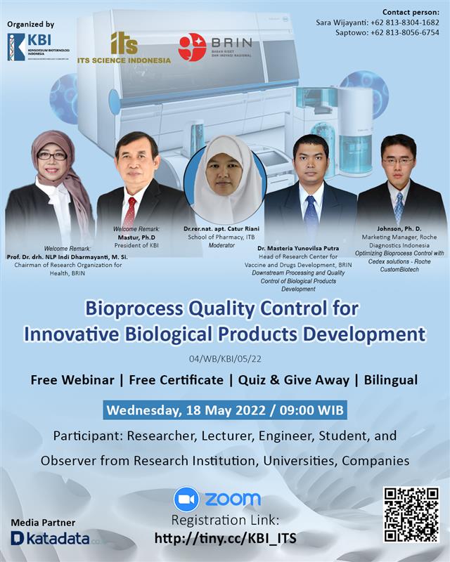 Webinar “Bioprocess Quality Control for Innovative Biological Products Development”
