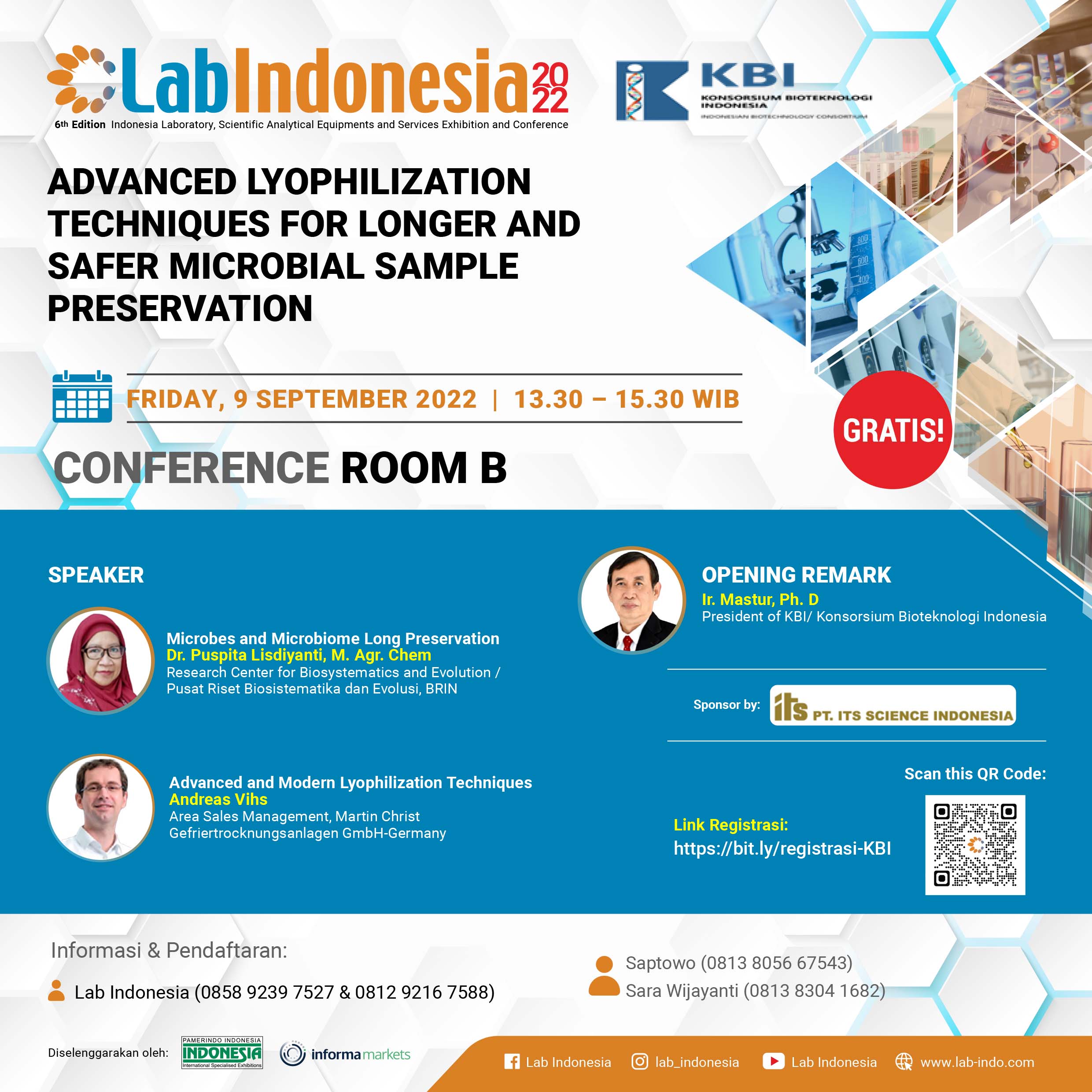 “Advanced Lyophilization Techniques for Longer and Safer Microbial Sample Preservation.” seminar at LabIndonesia 2022